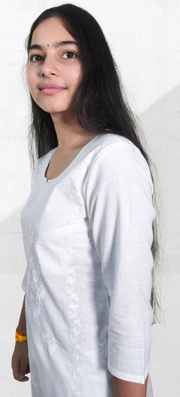White Lucknavi Kurti - Image 2