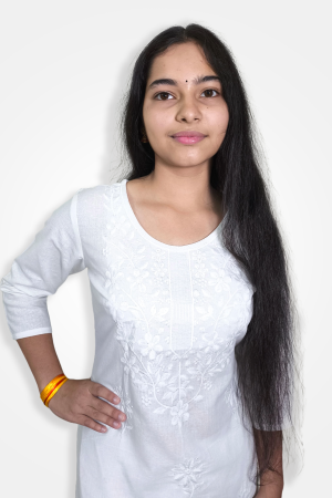 White Machine-Worked Chikankari Kurti