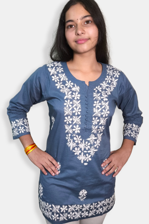 Hand Embroidered Short Kurti