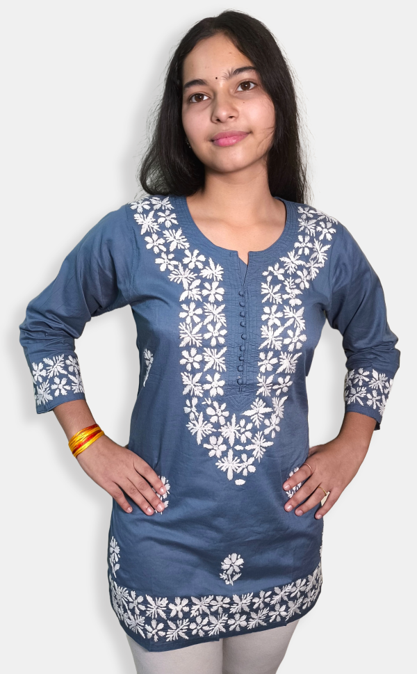 Hand Embroidered Short Kurti