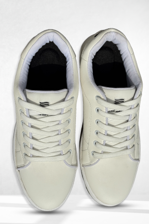 Men’s White Sports-Inspired Sneakers